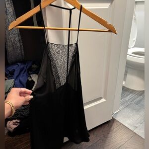 Nasty Gal Black Satin Dress